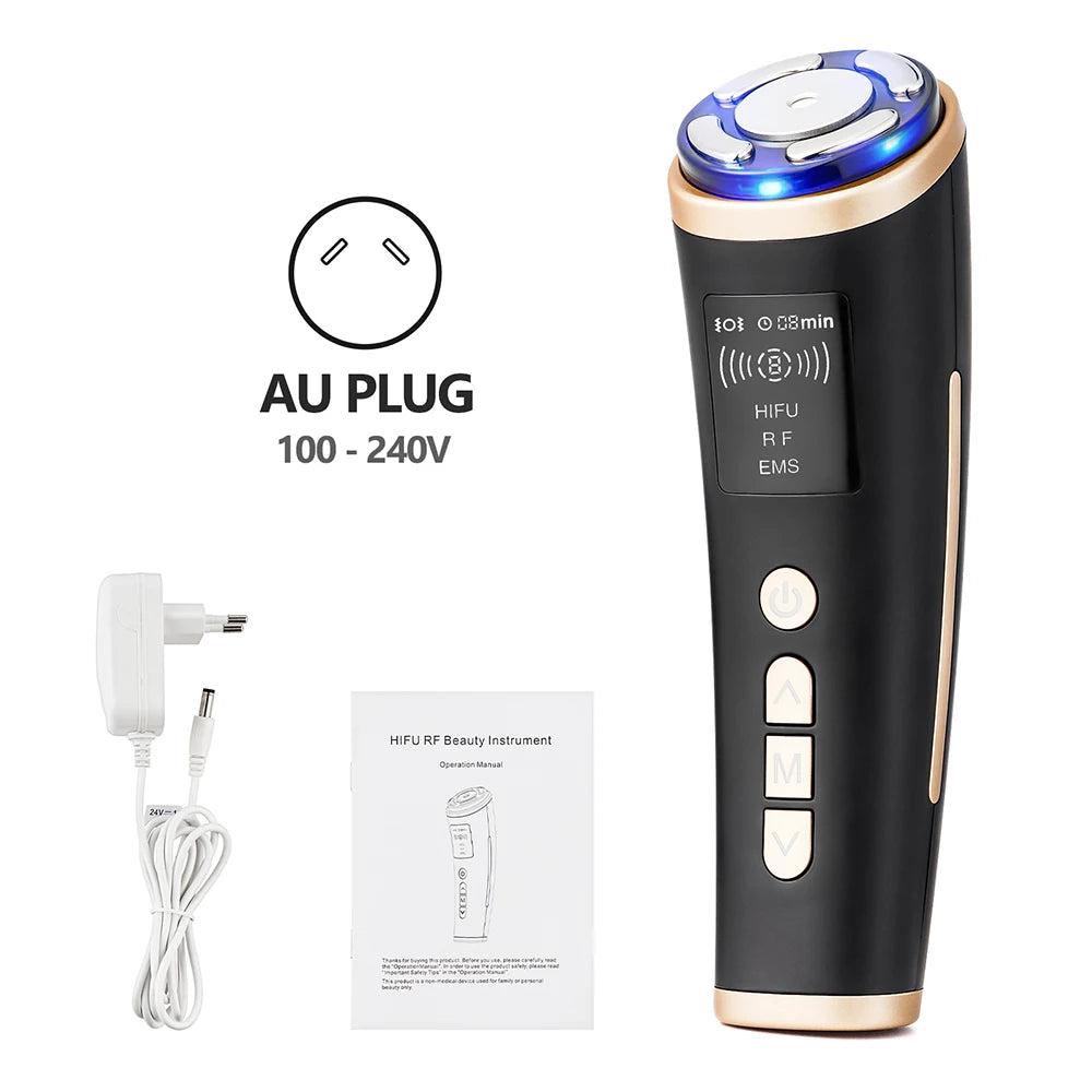 5-in-1 HIFU LED Facial Device – RF & EMS Skin Tightening