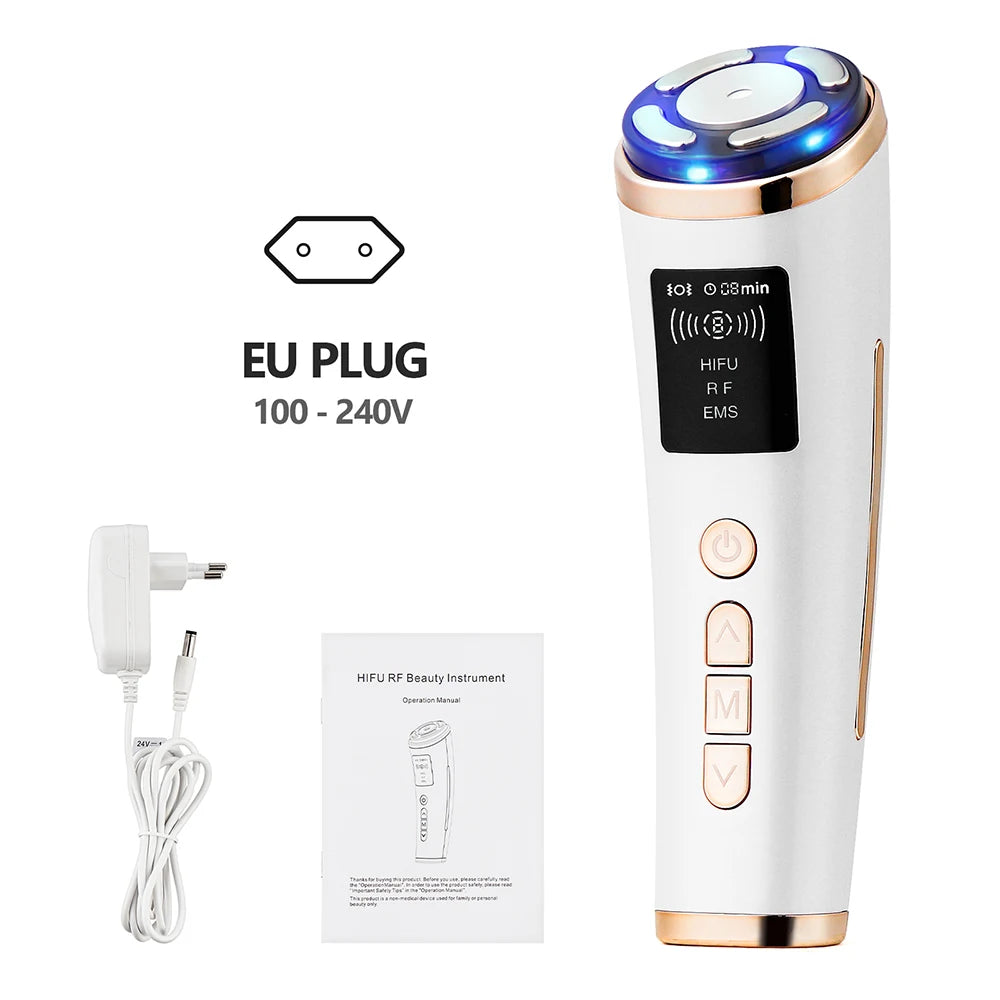 5-in-1 HIFU LED Facial Device – RF & EMS Skin Tightening