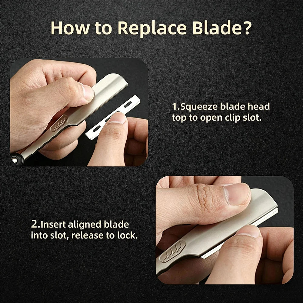 Professional Black Straight Razor Folding Manual Shaver Barber Beard Eyebrow Cutting Shaving Tool for Men Professional Razors