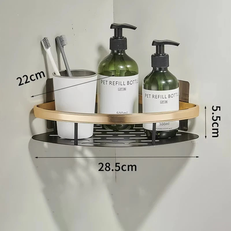 No-Drill Wall Mounted Bathroom Shelf – Adhesive Shower Storage Organizer