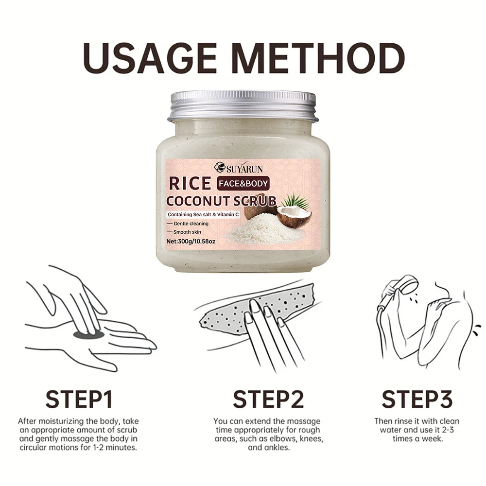 Rice & Coconut Brightening Exfoliating Scrub – face/body