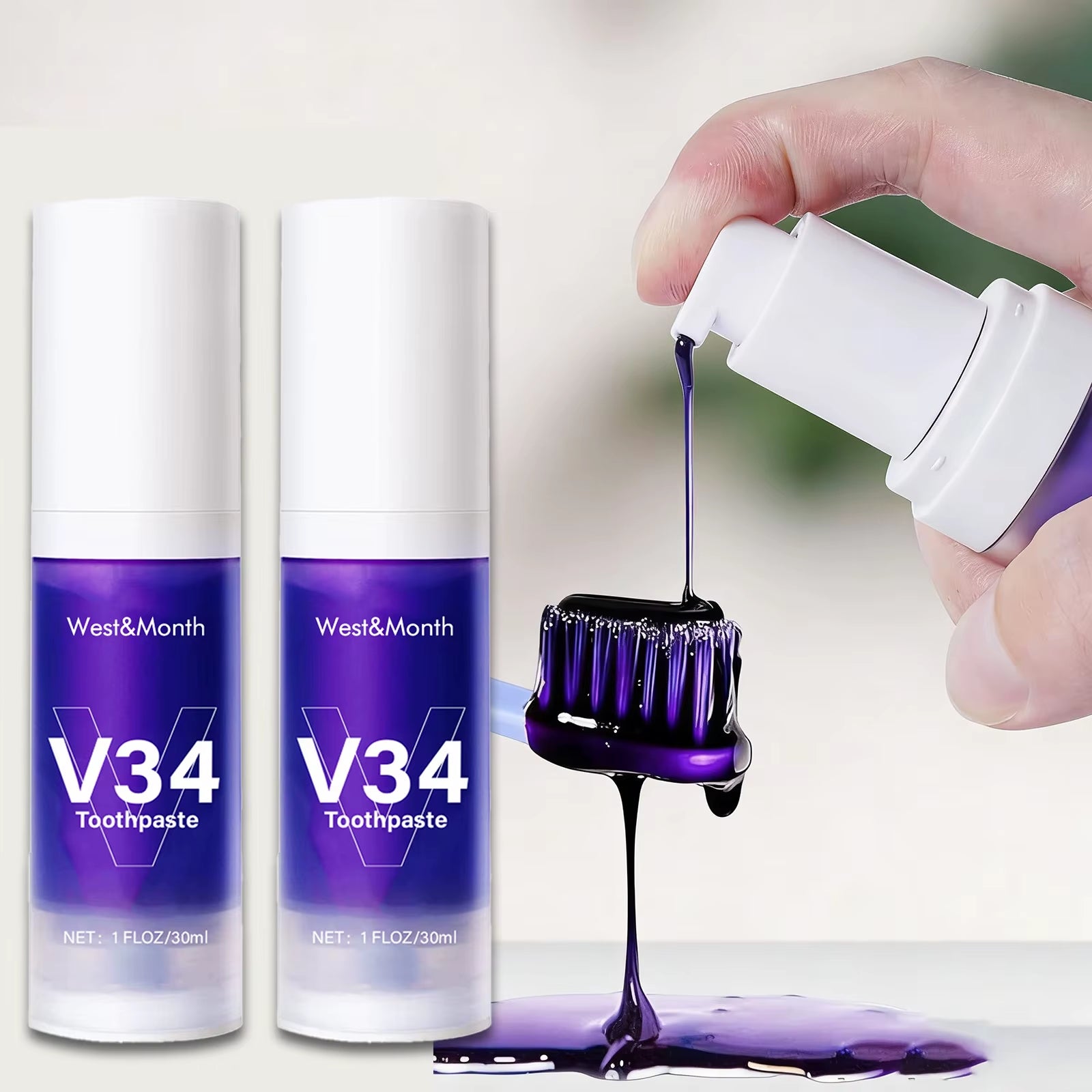 V34 Teeth Whitening Toothpaste – Stain Remover for Yellow Teeth & Fresh Breath