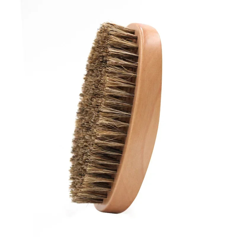 Hair Brush Boar Bristle for Men'S Beard Brush Portable Shaving Comb Massage Hair Cleaning Brush for Facial Cleaning Styling Tool