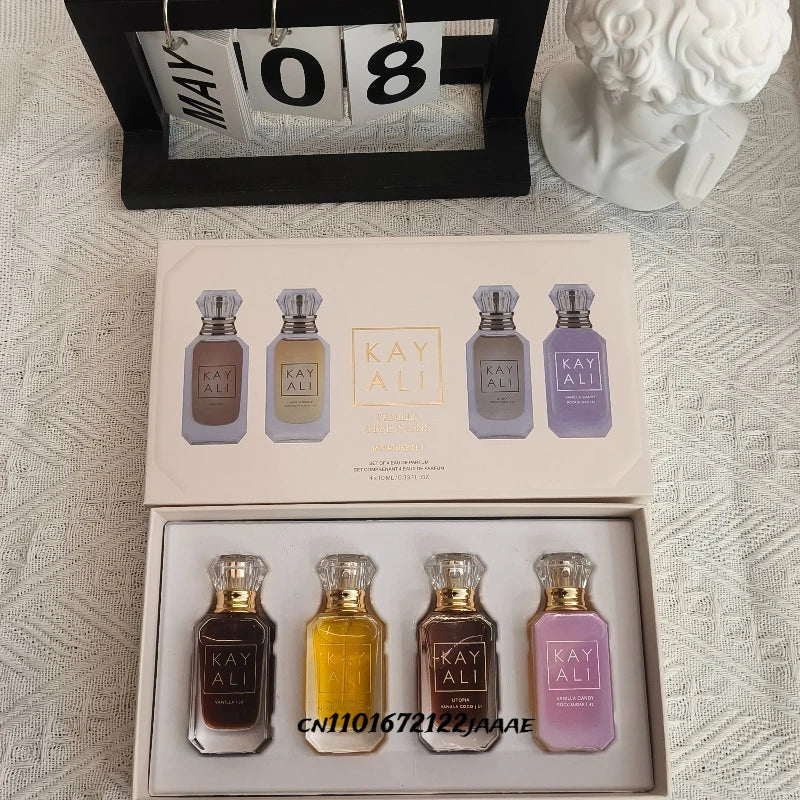 4*10Ml  Unisex Perfume Set Long Lasting Fresh Mild Elegant Floral Fruity Musk Natural Fragrance Four Scents Vanilla Royale
