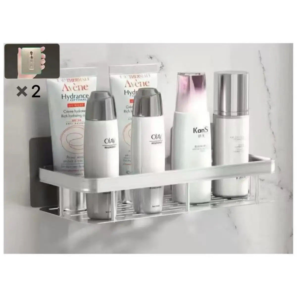 Modern Bathroom Organizer – No Drill Shower Shelf