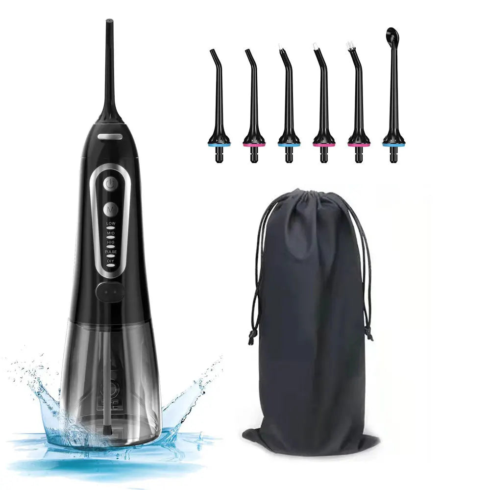 Oral Irrigator USB Rechargeable Water Flosser Portable Dental Water Jet 300ML Water Tank Waterproof Teeth Cleaner for Oral Care