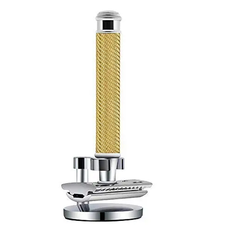 Premium Single Blade Safety Razors, Double Edge Razor Blade, Shaving Razors for Men with Razor Stand and 5 Platinum Blades