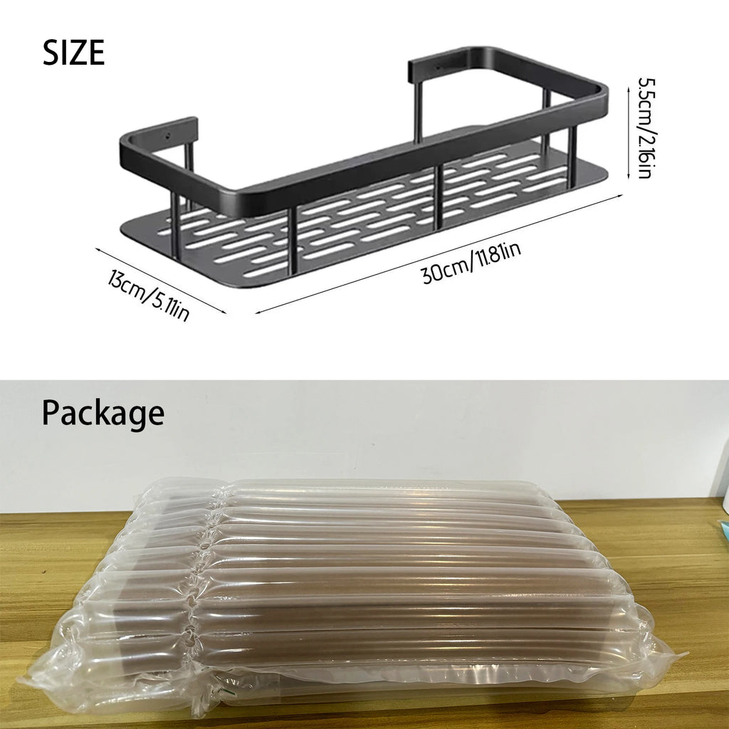 No-Drill Wall Mounted Bathroom Shelf – Adhesive Shower Storage Organizer