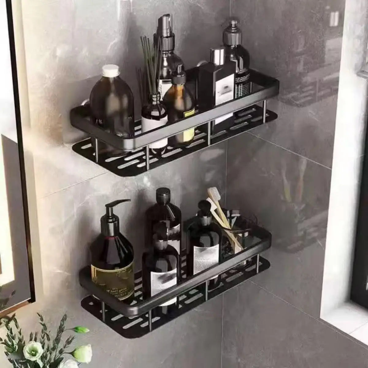 Modern Bathroom Organizer – No Drill Shower Shelf