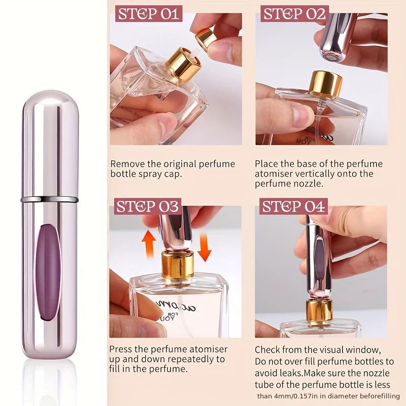 5ml Refillable Perfume Atomizer – Portable Aluminum Travel Spray Bottle