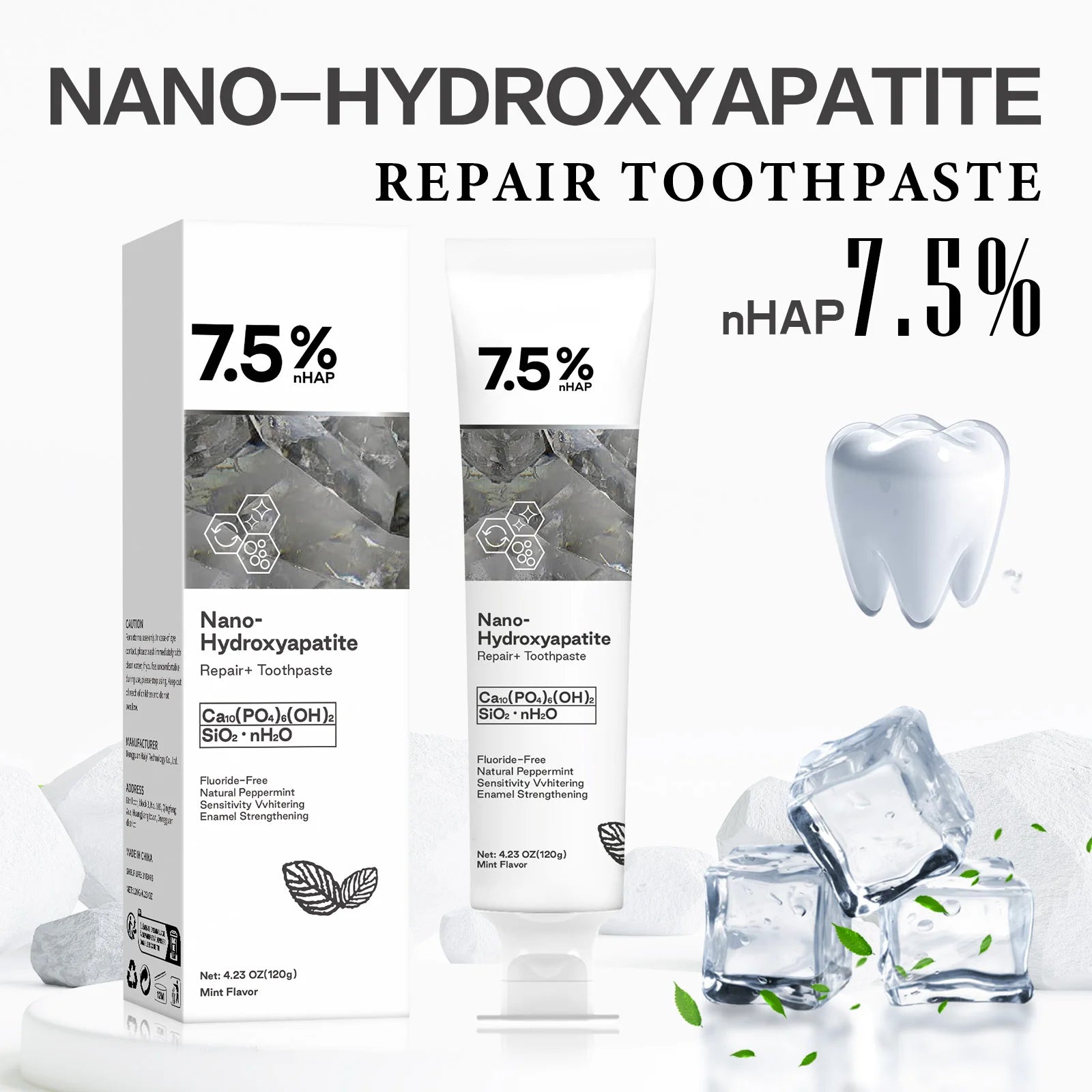 Nano Hydroxyapatite Toothpaste – Whitening Toothpaste for Stains & Fresh Breath