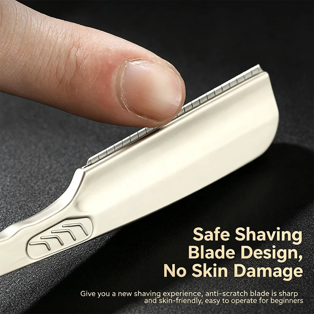 Professional Black Straight Razor Folding Manual Shaver Barber Beard Eyebrow Cutting Shaving Tool for Men Professional Razors