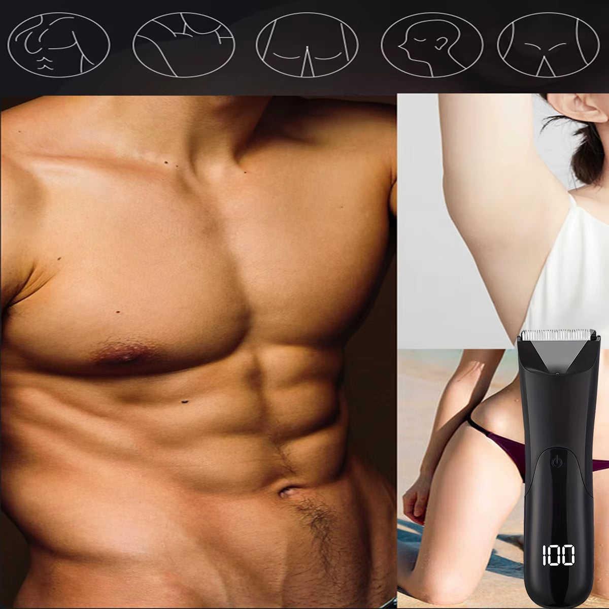 Man Body Hair Trimmer Epilator Groin Trimer for Man Beard Shaver Chest Hair Epilator Armpit Hair Shaver Arms Legs Hair Razors