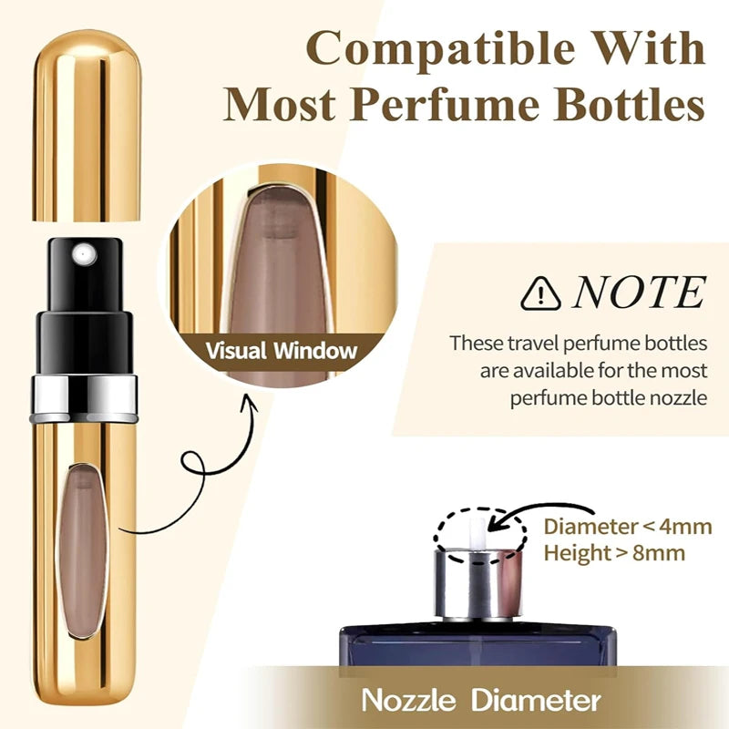 5ml Refillable Perfume Atomizer – Portable Aluminum Travel Spray Bottle