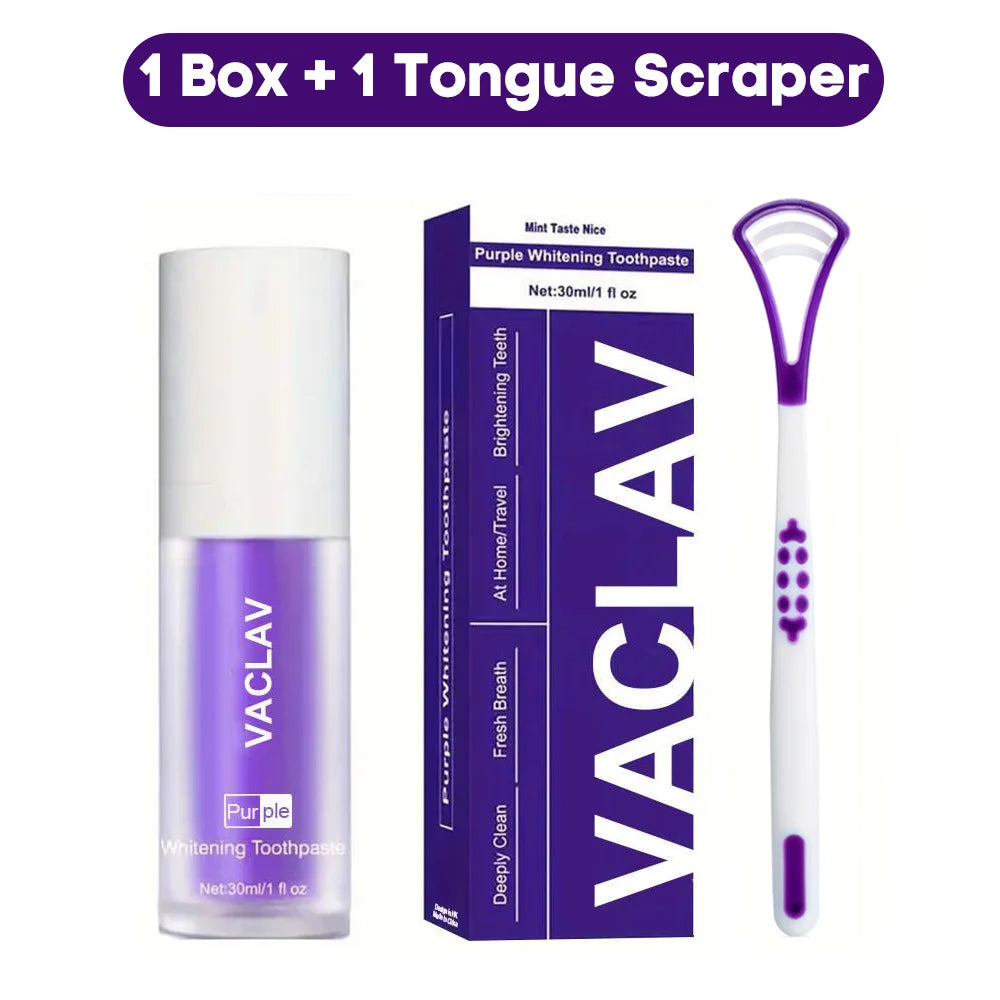 Purple Whitening Toothpaste – Color Corrector for Yellow Teeth & Stain Removal