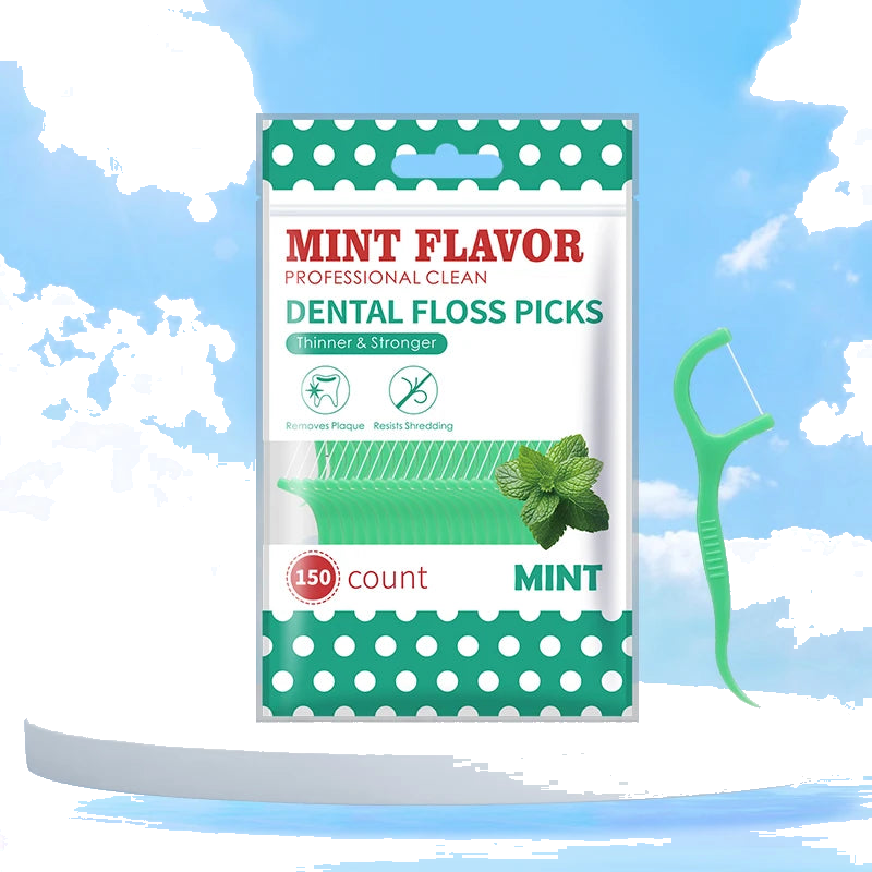 Mint Flavored Dental Floss Picks for Daily Oral Care