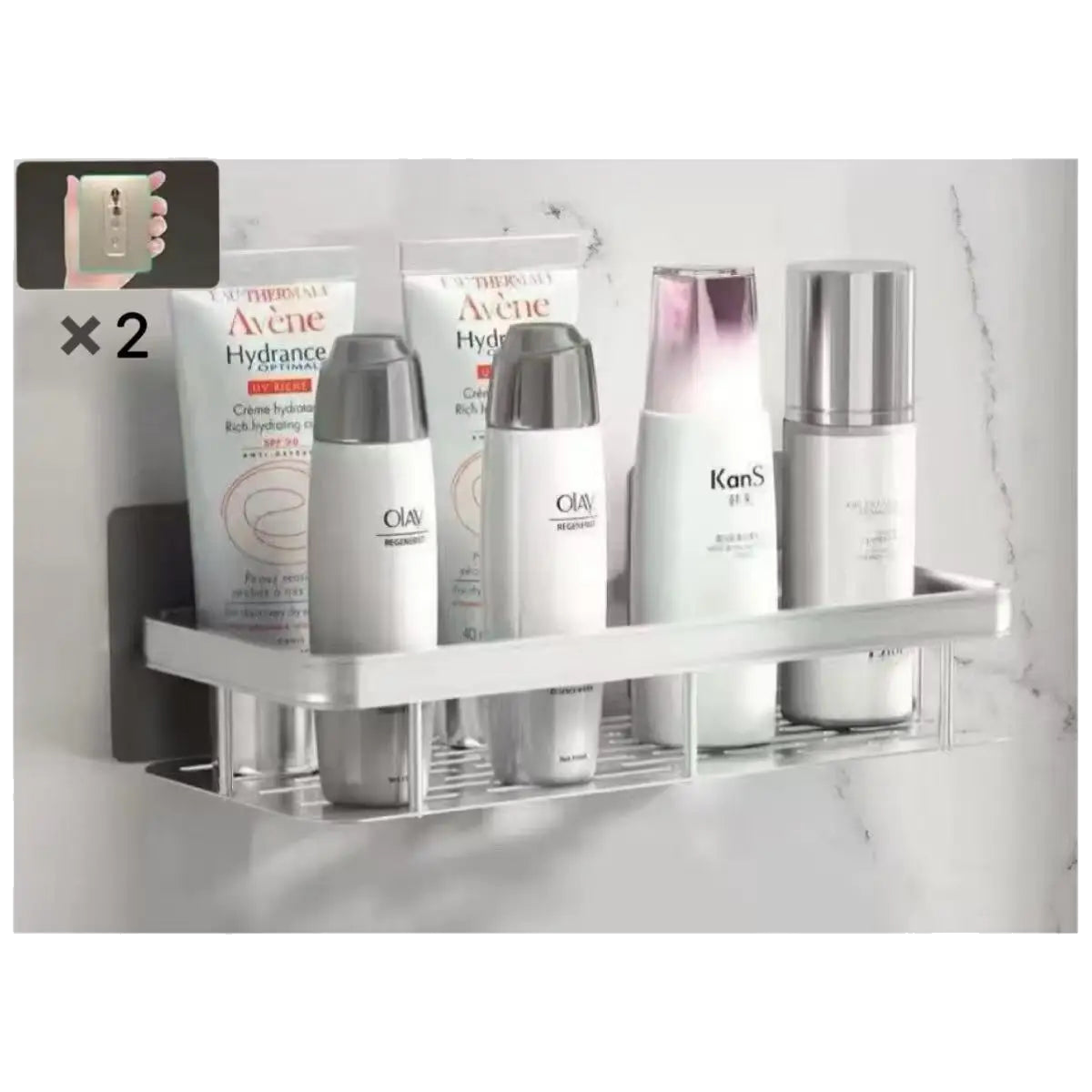 Modern Bathroom Organizer – No Drill Shower Shelf