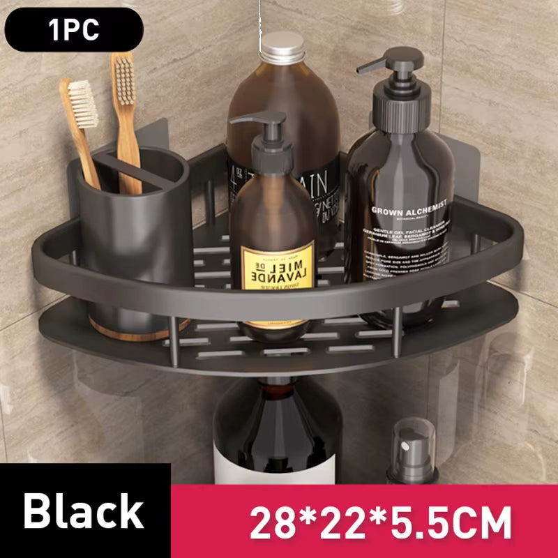 No-Drill Wall Mounted Bathroom Shelf – Adhesive Shower Storage Organizer