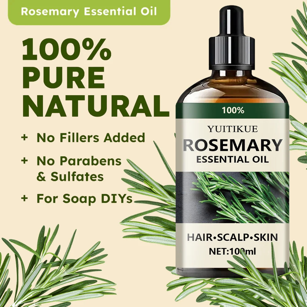 100% Pure Rosemary Essential Oil – Hair, Scalp & Skin