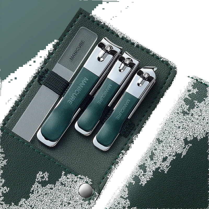 Nail Clipper Set – 4 Pcs with Leather Case
