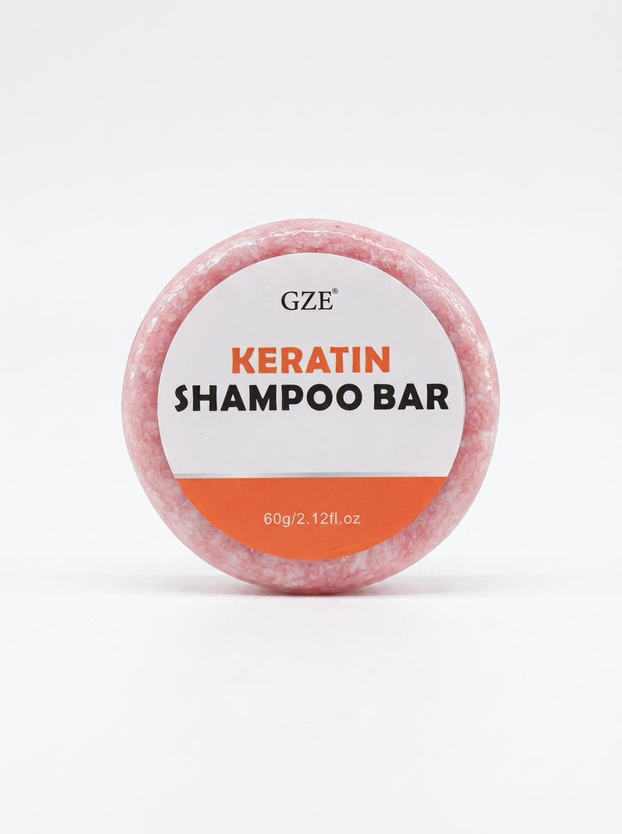 Keratin Shampoo Bar on white background
