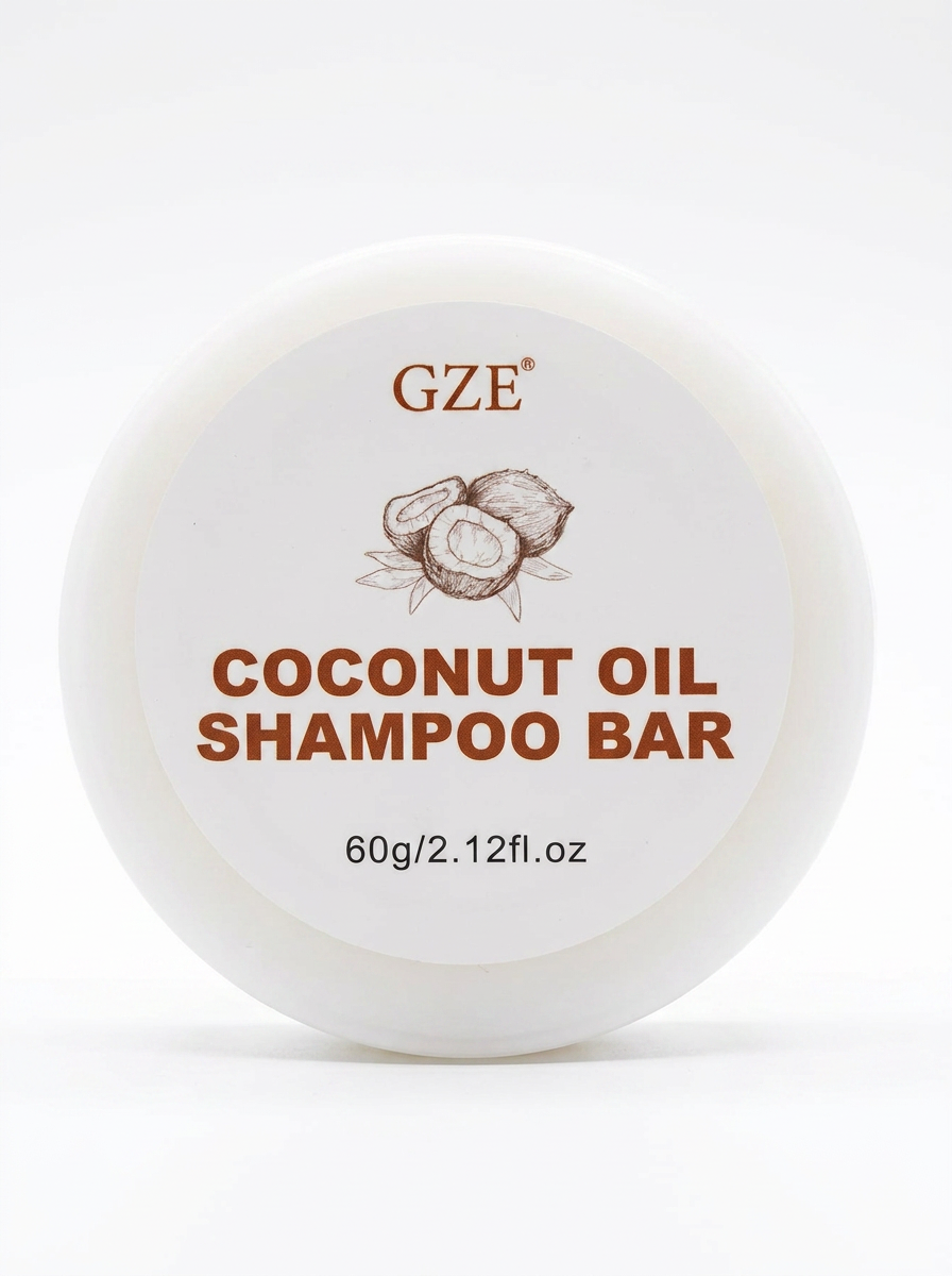 Coconut Oil Shampoo Bar on white background