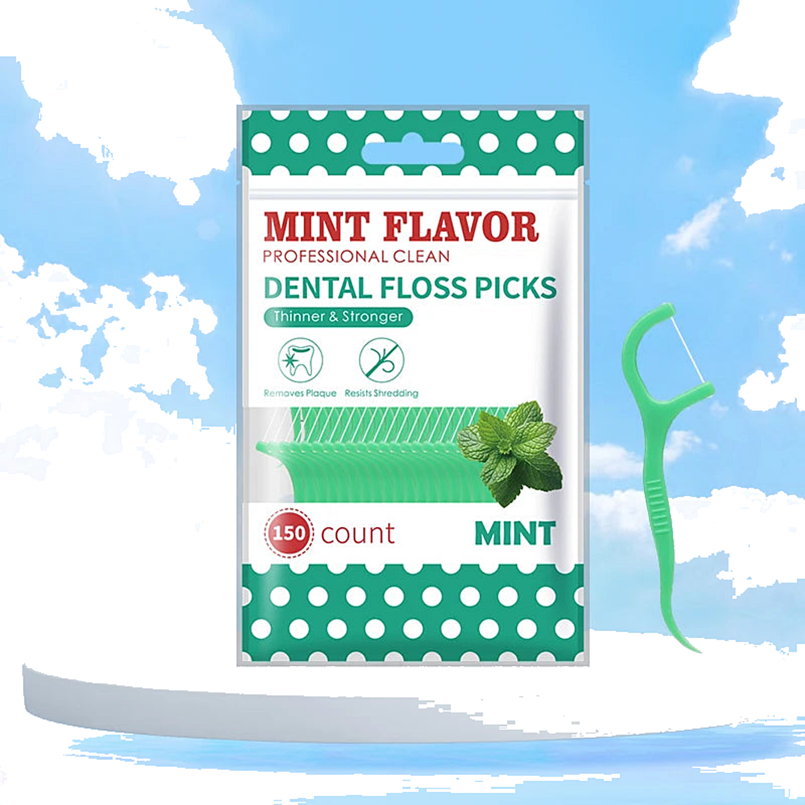 Mint Flavored Dental Floss Picks for Daily Oral Care