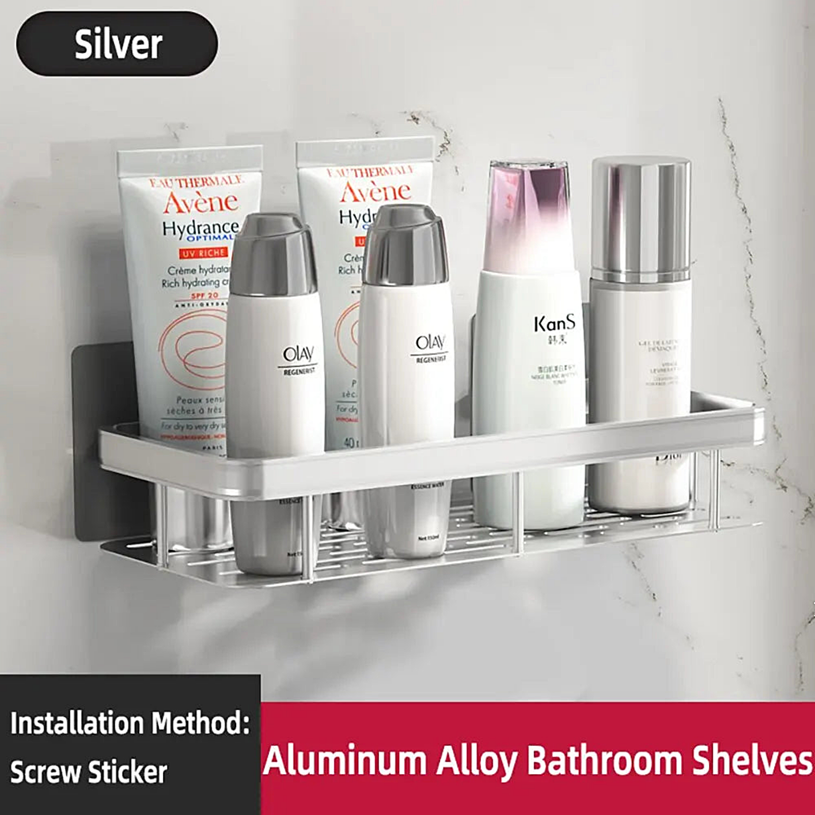 Wall Mounted Shower Shelf – Bathroom Shampoo & Towel Storage Rack
