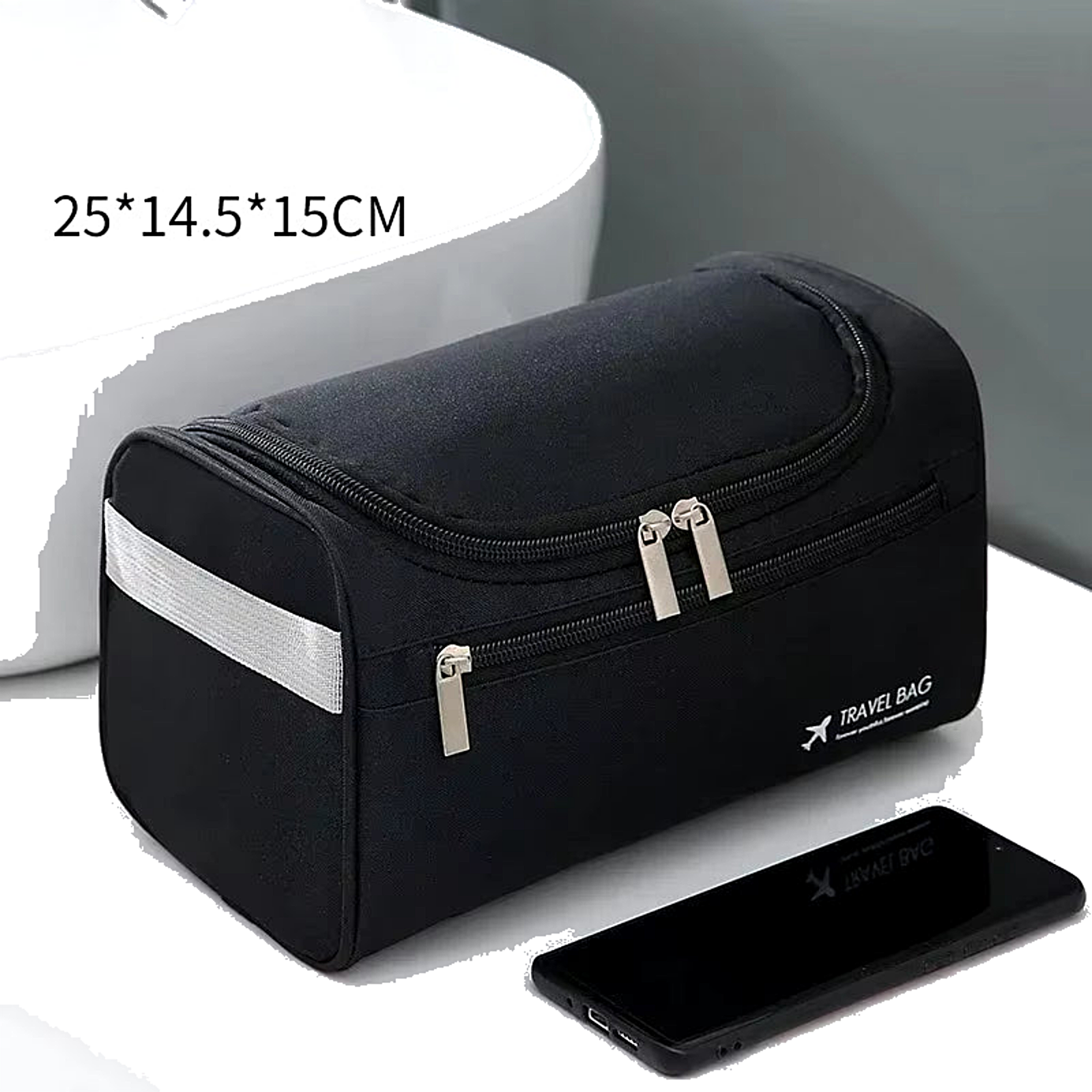 Leather Travel Toiletry Bag – Large Hanging Dopp Kit for Men & Women