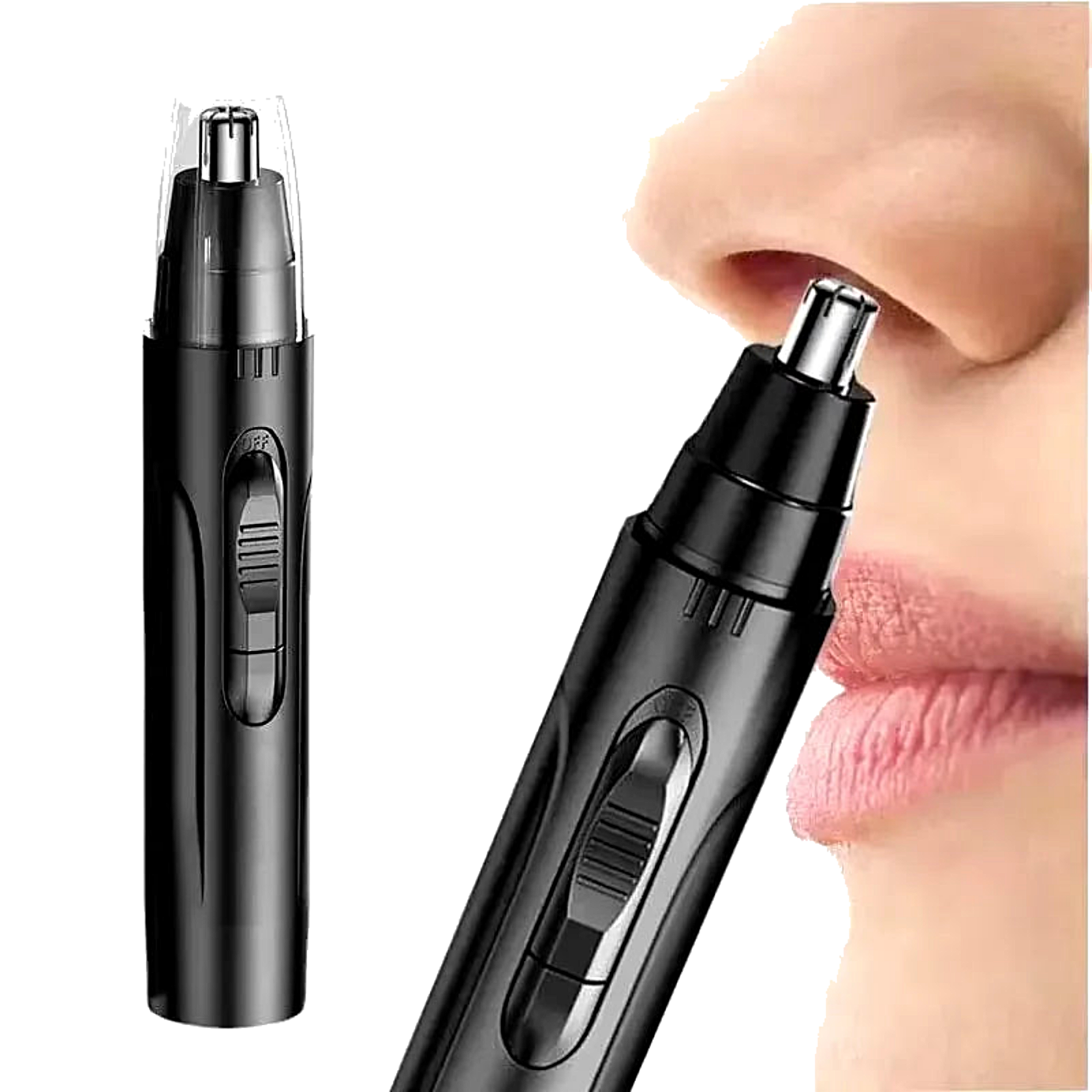 Electric Nose & Ear Hair Trimmer – Low Noise, Washable